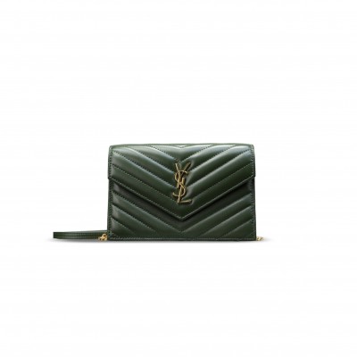 YSL CASSANDRE ENVELOPE CHAIN WALLET IN LAMBSKIN 393953 (19*11.5*4cm)